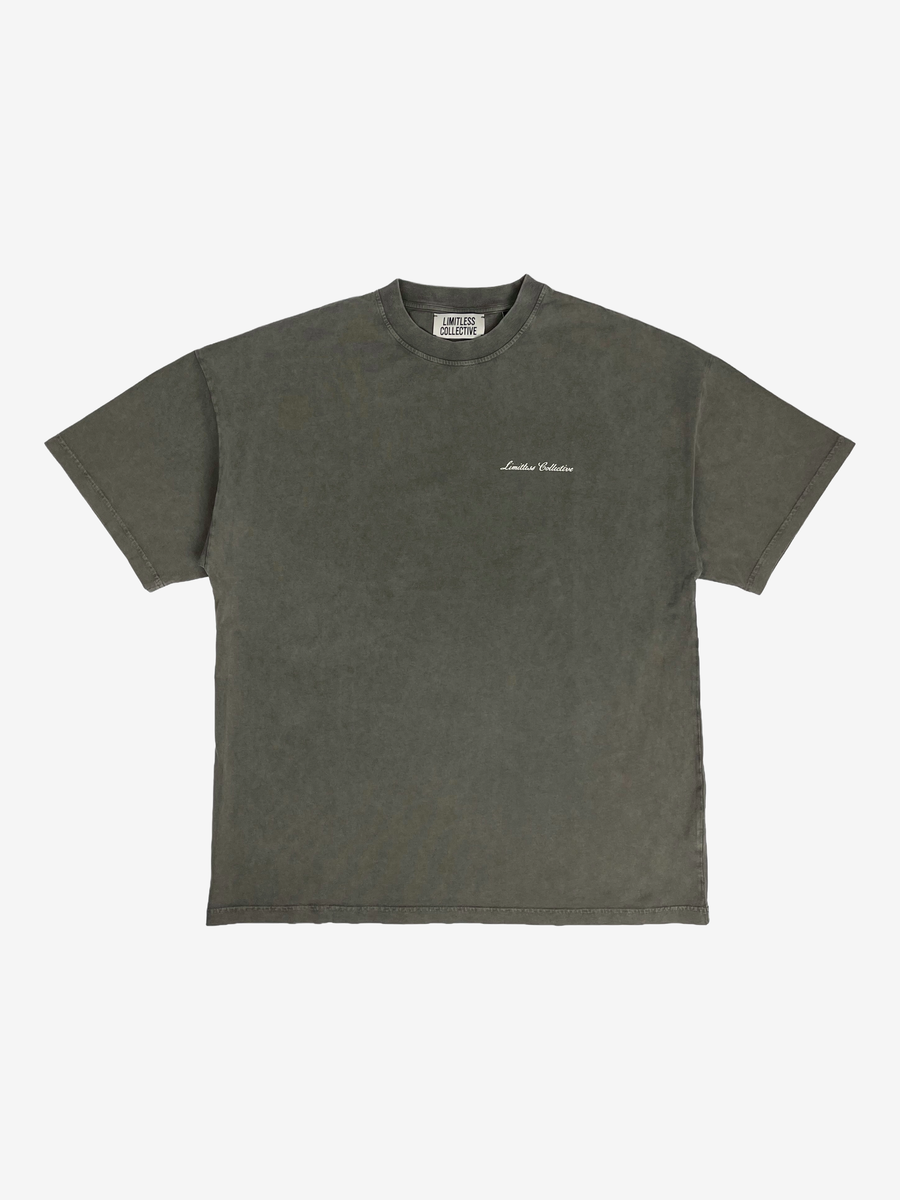 Script oversized tee - Faded Moss